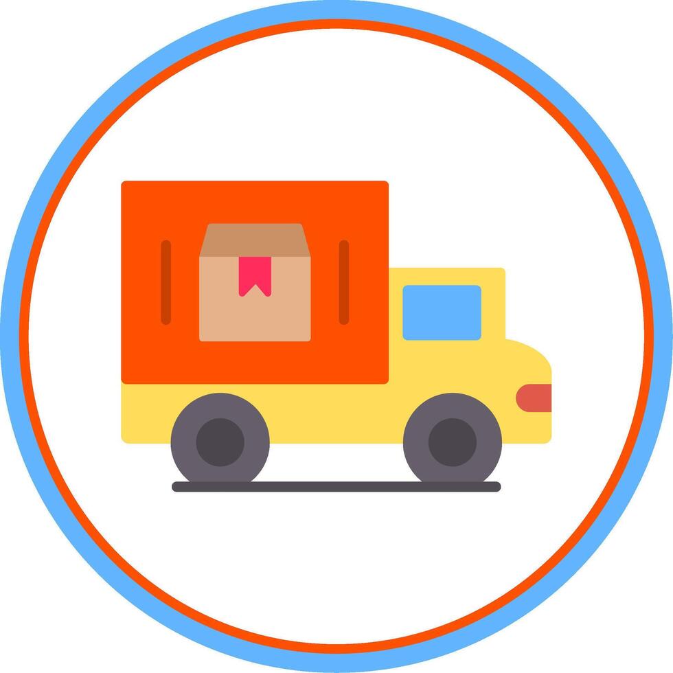Delivery Van Flat Circle Icon vector