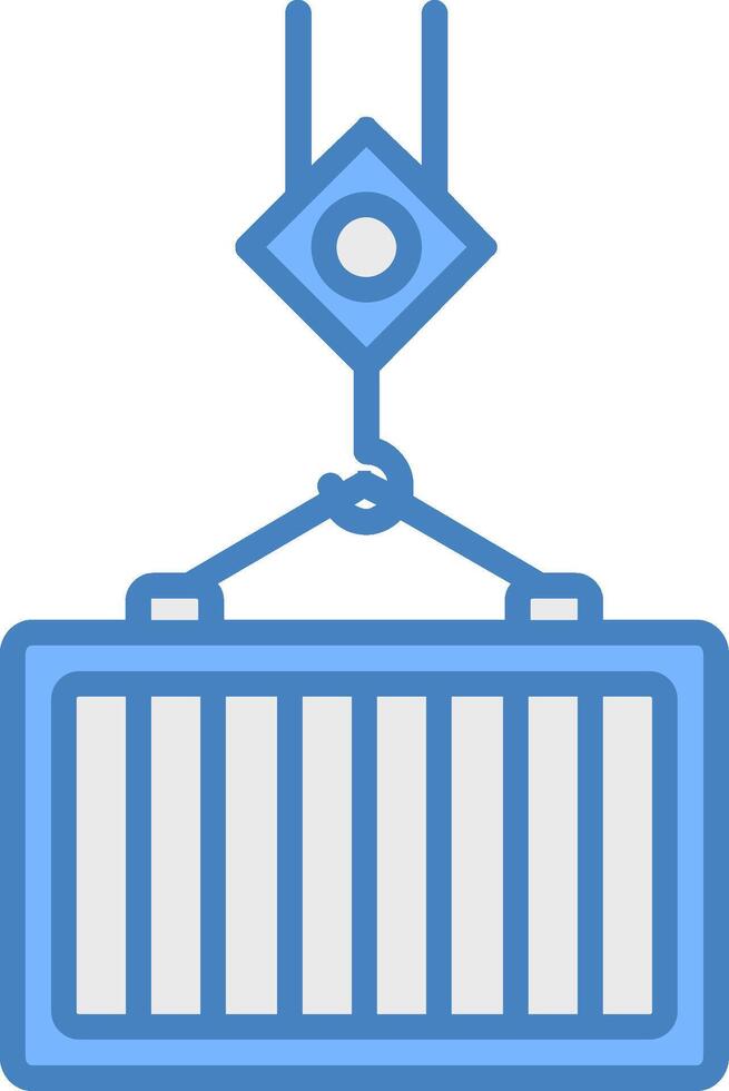 Container Line Filled Blue Icon vector