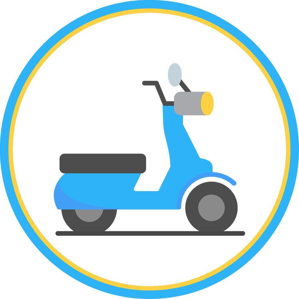 Scooter Flat Circle Icon vector