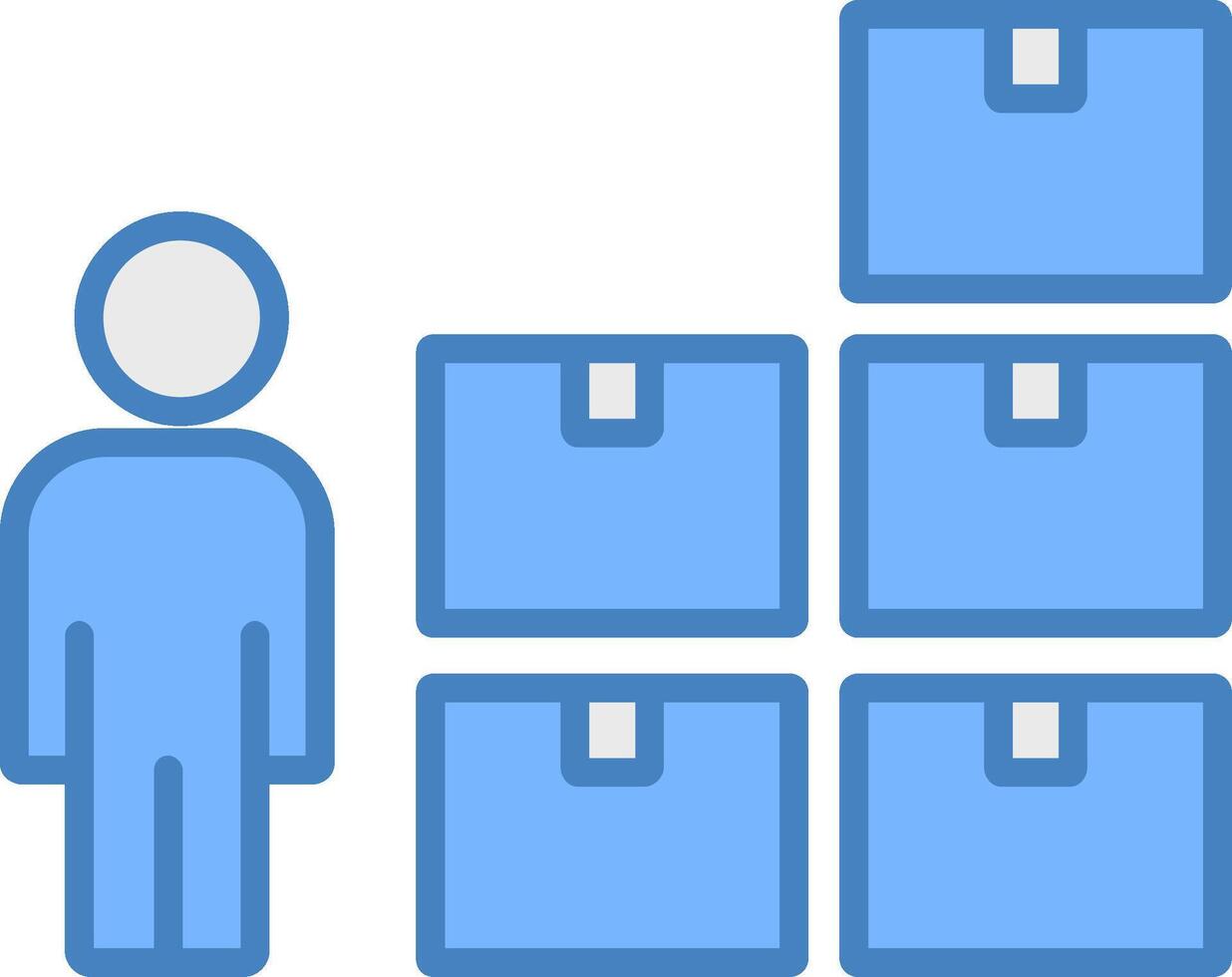 Control Line Filled Blue Icon vector