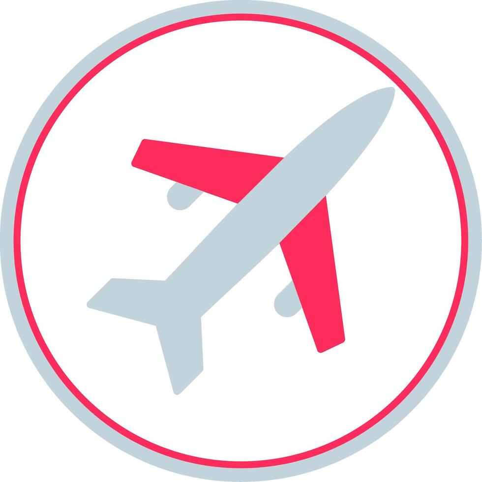 Old Plane Flat Circle Icon vector