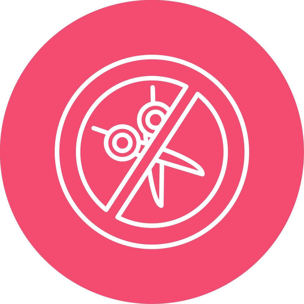 No Scissors Multi Color Circle Icon vector