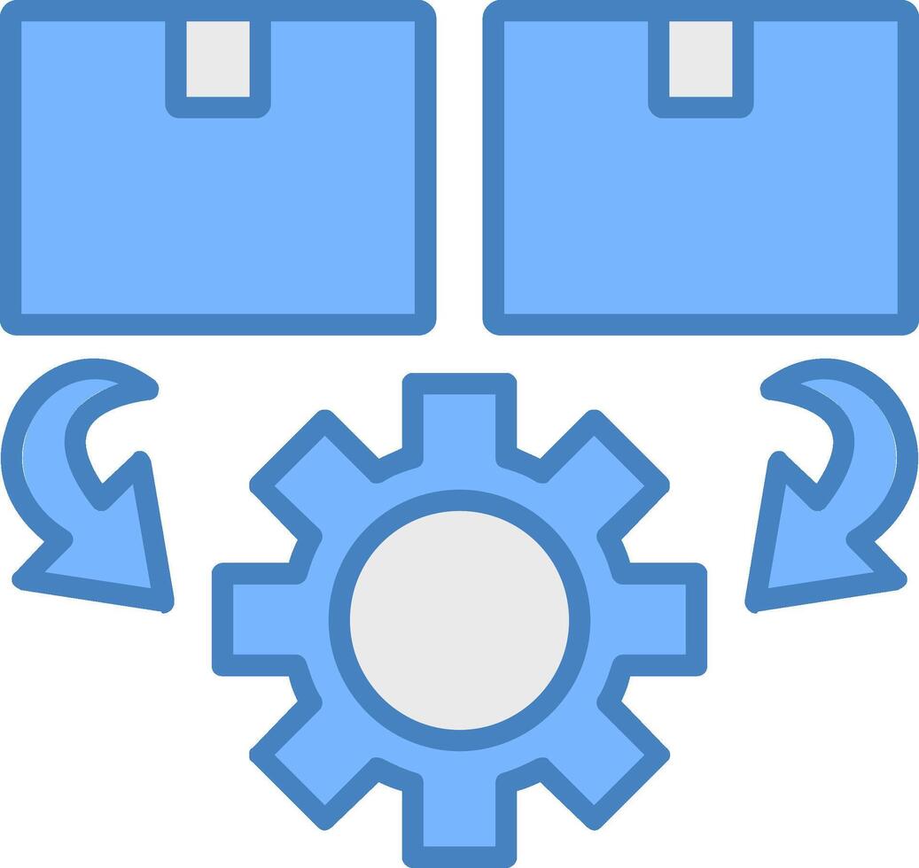 Order Processing Line Filled Blue Icon vector