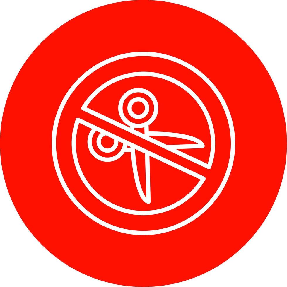 No Scissors Multi Color Circle Icon vector