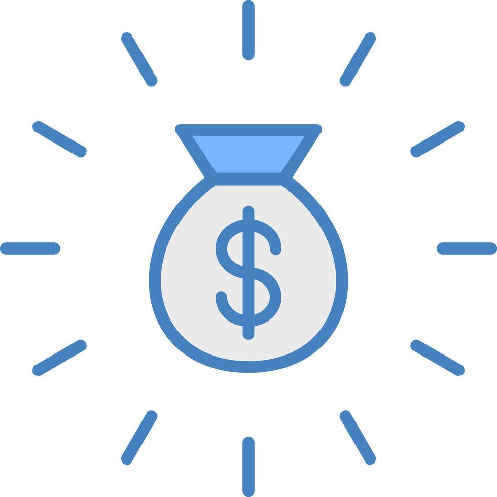 Budget Planning Line Filled Blue Icon vector