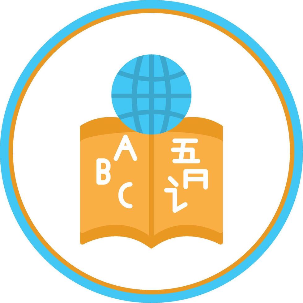 Linguistics Flat Circle Icon vector