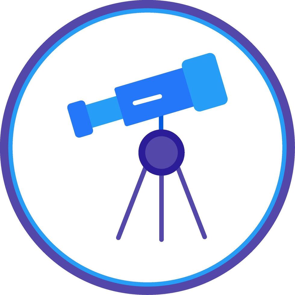 Telescope Flat Circle Icon vector