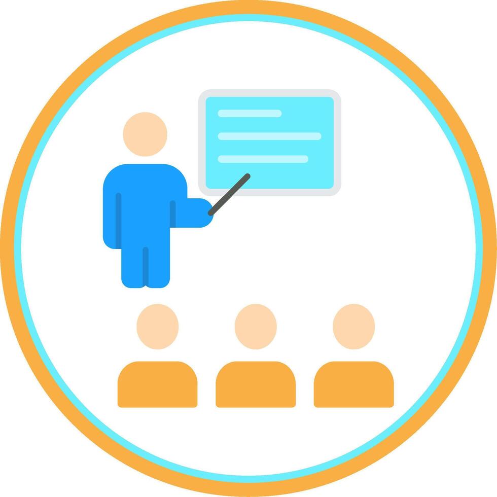 lecture Flat Circle Icon vector
