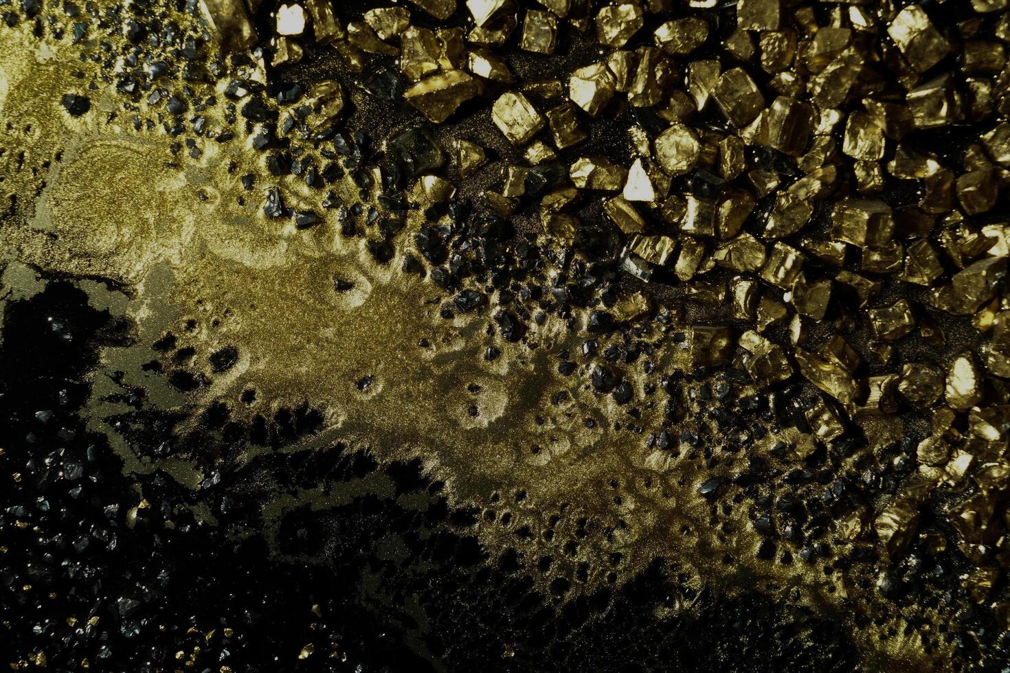 Black and golden marble textured background photo