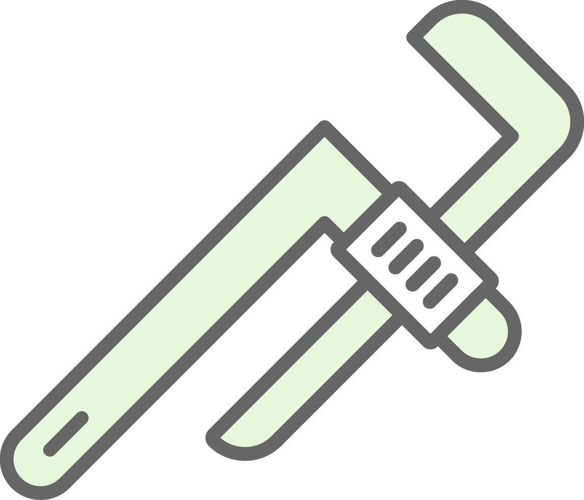 tubo llave inglesa relleno icono diseño vector