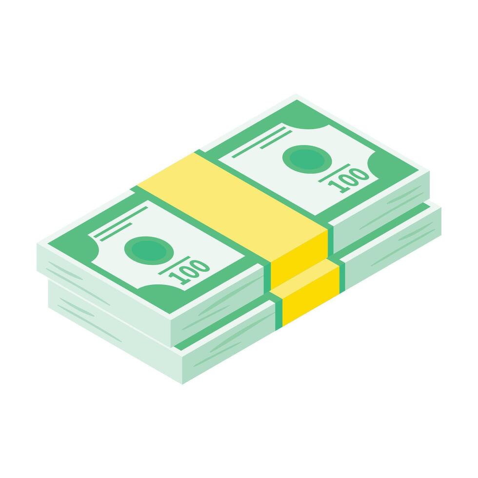 money pack icon isometric of money pack icon for web design isolated vector