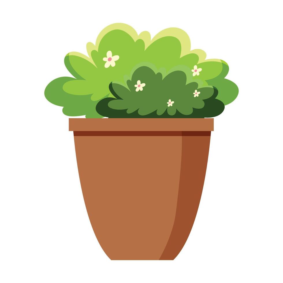 flat design houseplant illustration on white background vector
