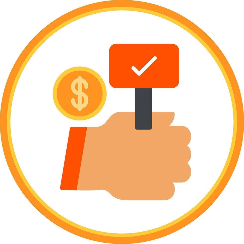 Auction Bid Flat Circle Icon vector