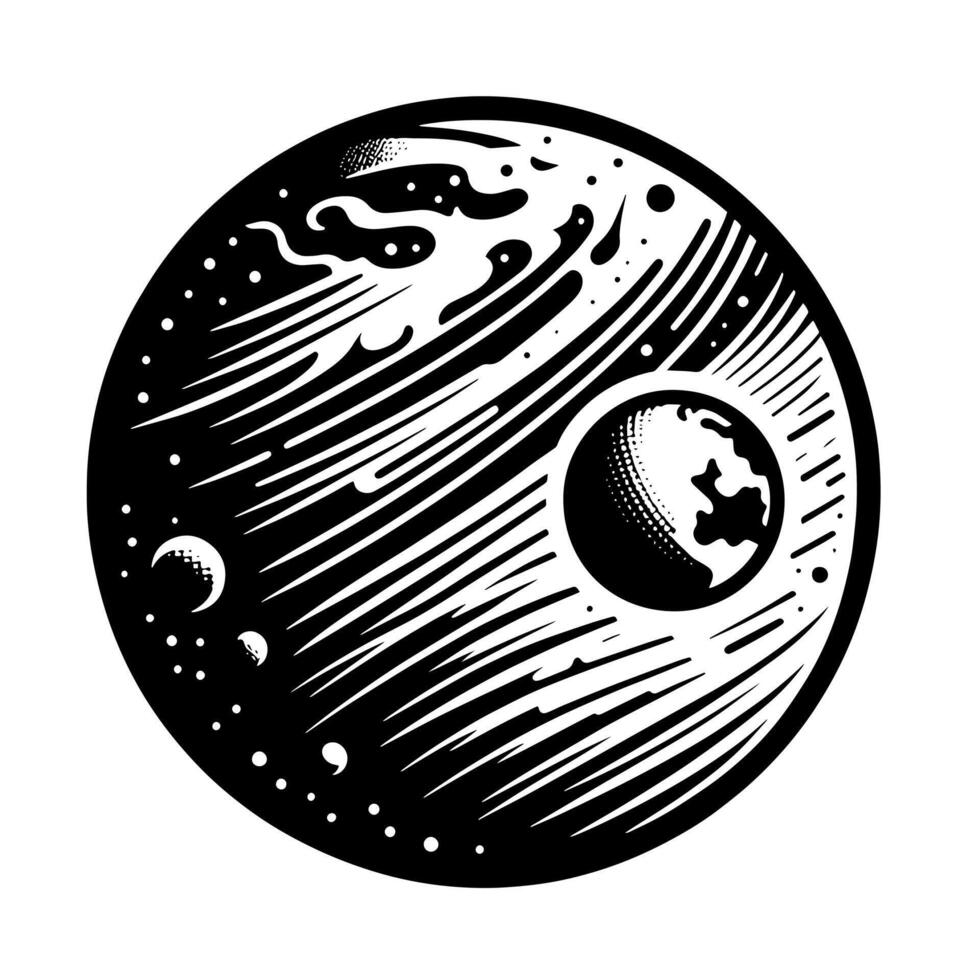 negro y blanco ilustración de el planeta tierra vector