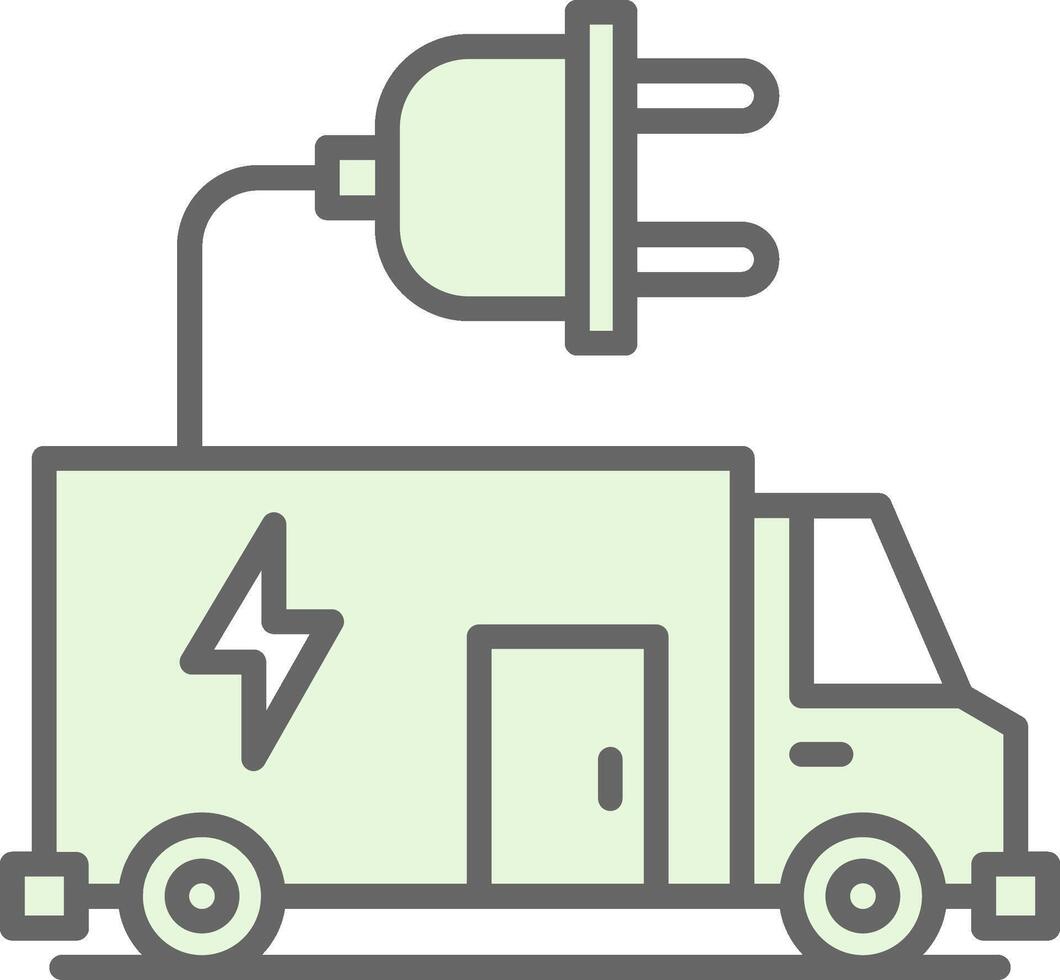 Electric Vehicle Fillay Icon Design vector