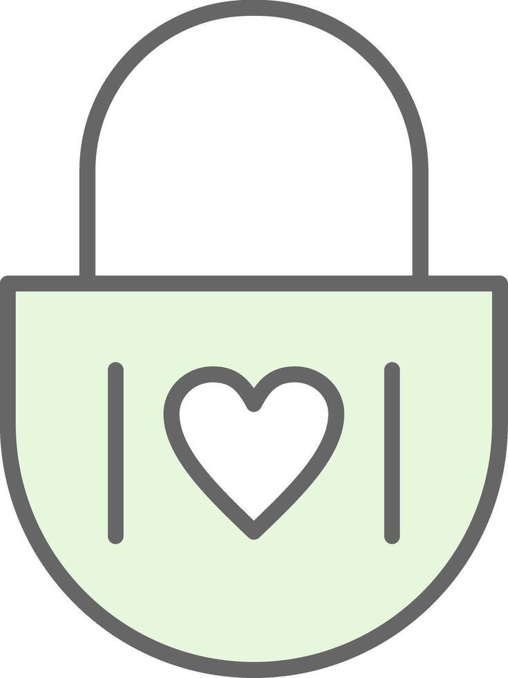 Heart Lock Fillay Icon Design vector