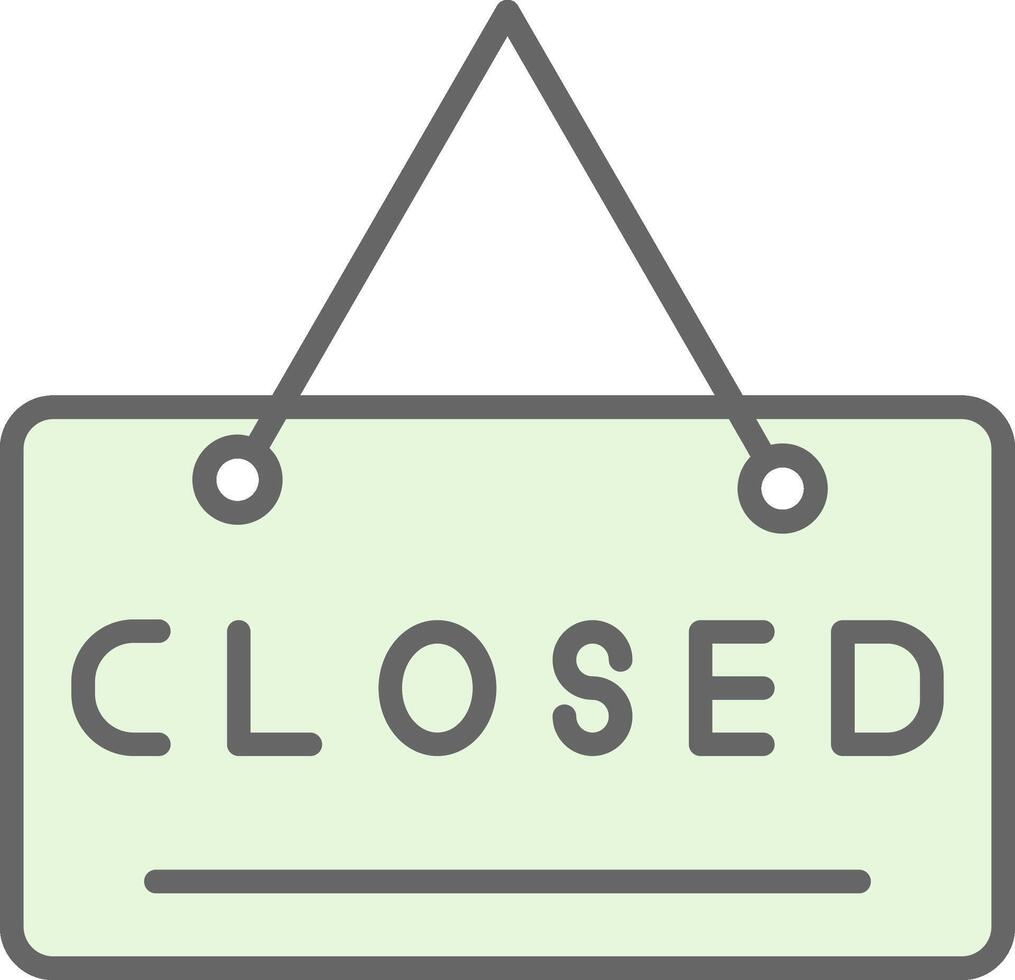 Closed Sign Fillay Icon Design vector