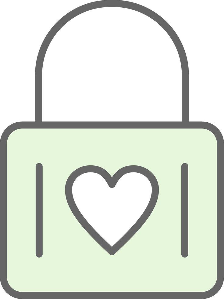Heart Lock Fillay Icon Design vector