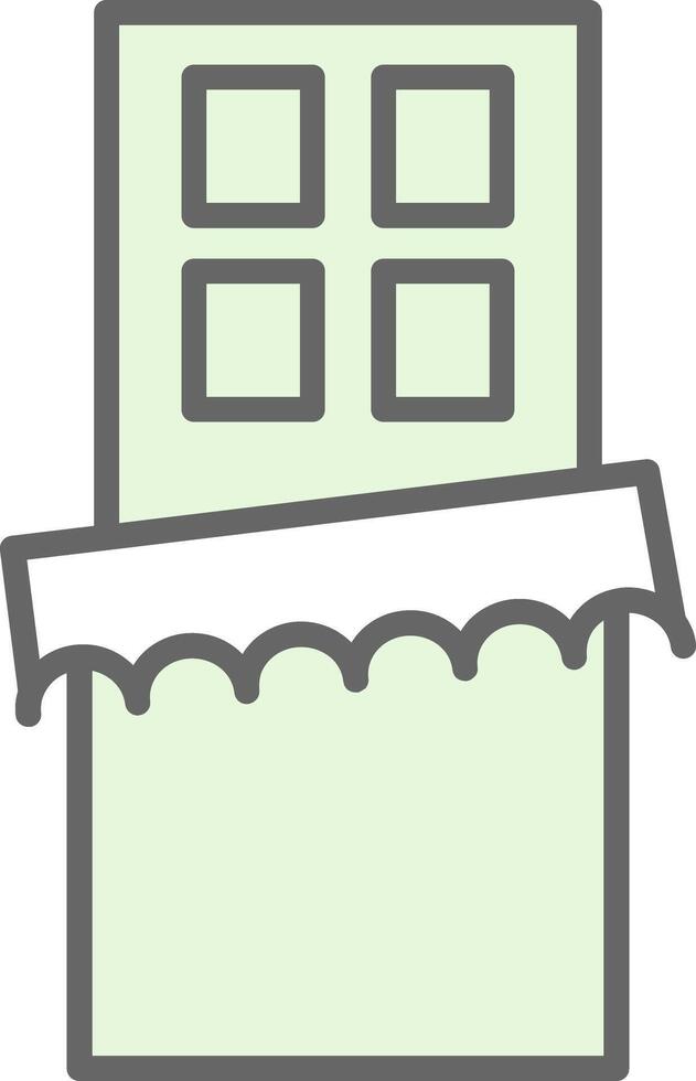 Chocolate Bar Fillay Icon Design vector