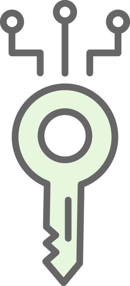 Digital Key Fillay Icon Design vector