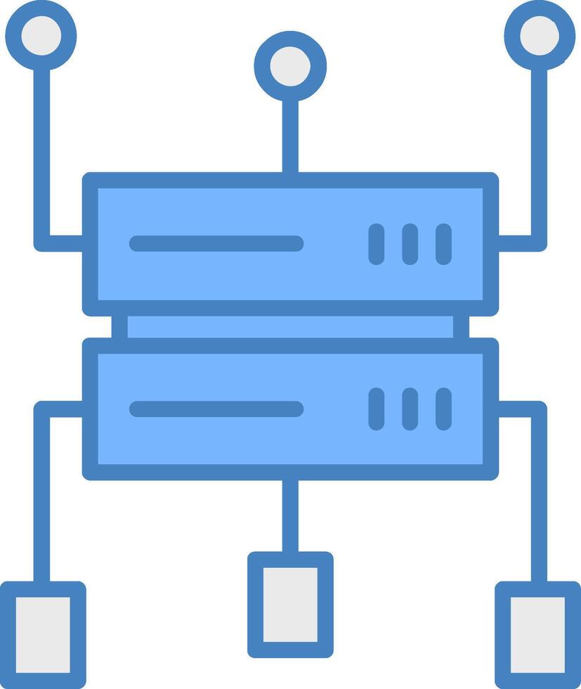 Data Structure Line Filled Blue Icon vector