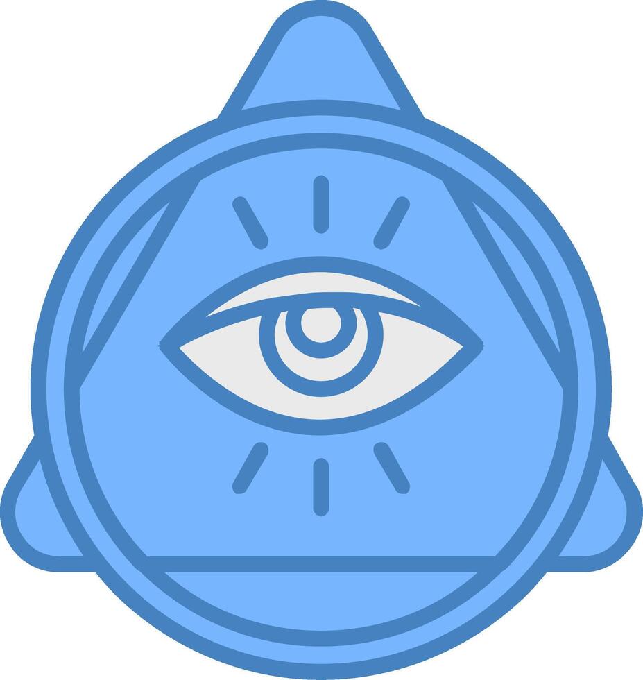 Eye Of Providence Line Filled Blue Icon vector