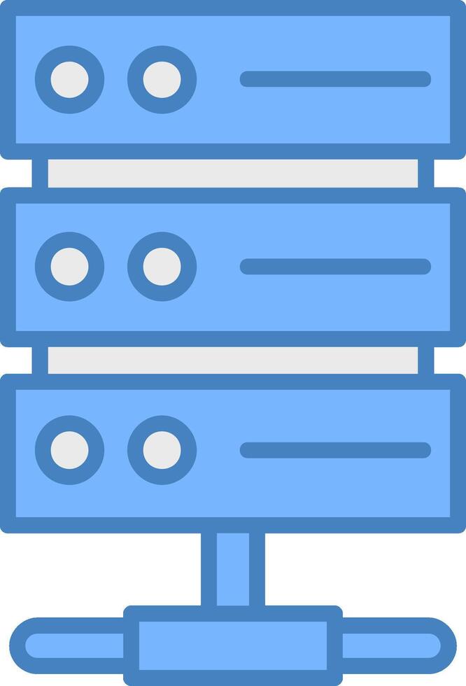 Server Rack Line Filled Blue Icon vector