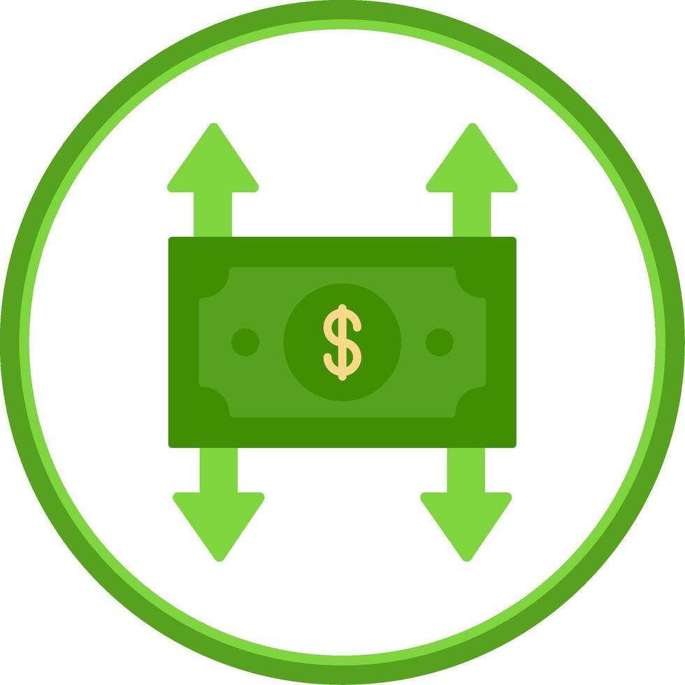 Profit And Loss Flat Circle Icon vector
