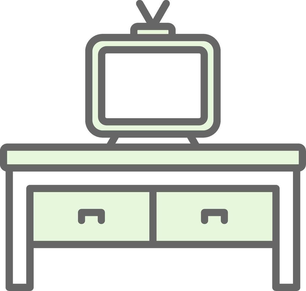 Tv Table Fillay Icon Design vector