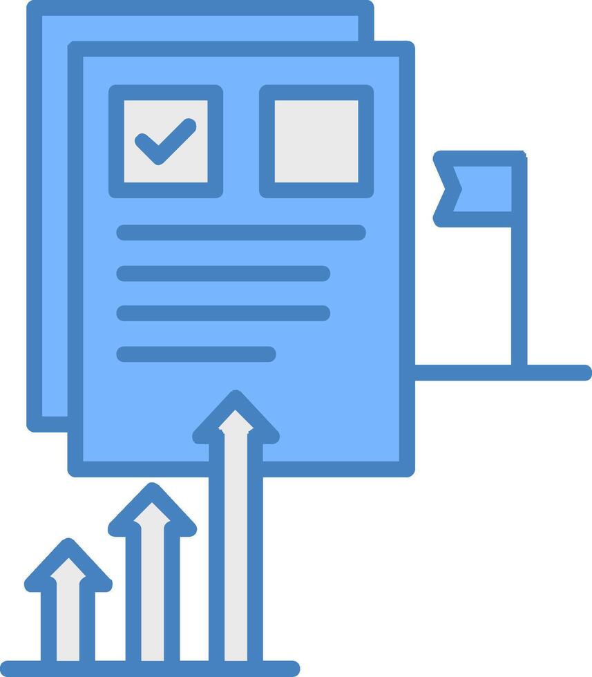 Success Mission Line Filled Blue Icon vector