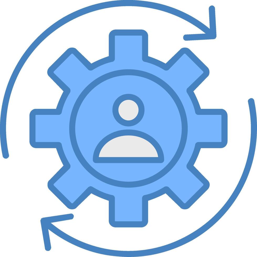 Rotaion Line Filled Blue Icon vector