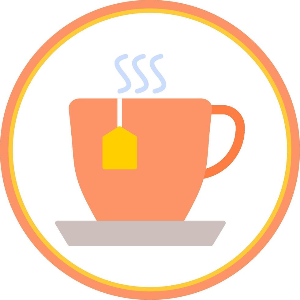 Cup Of Tea Flat Circle Icon vector