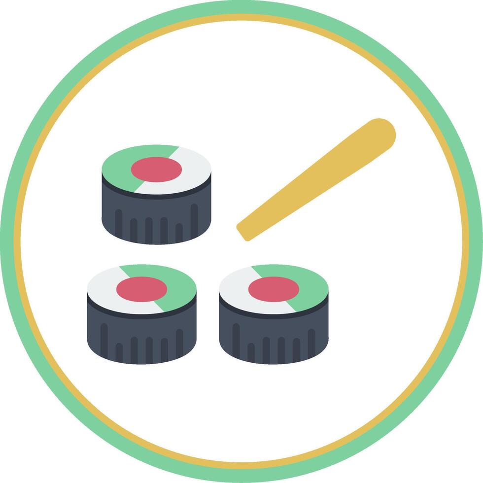 Sushi Flat Circle Icon vector