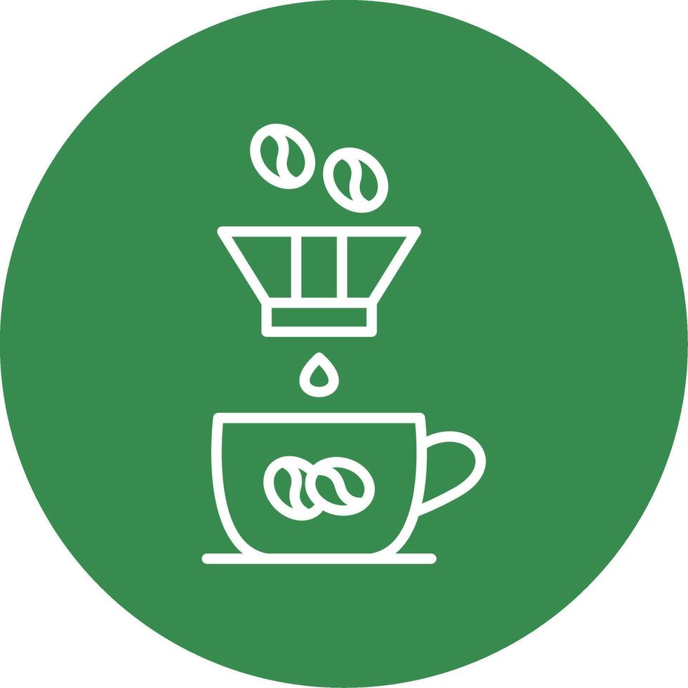 Coffee Filter Multi Color Circle Icon vector