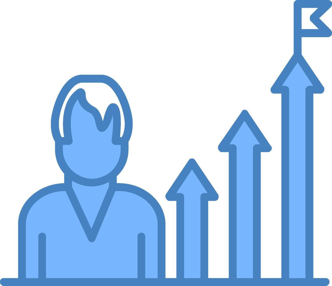 Career Ways Line Filled Blue Icon vector