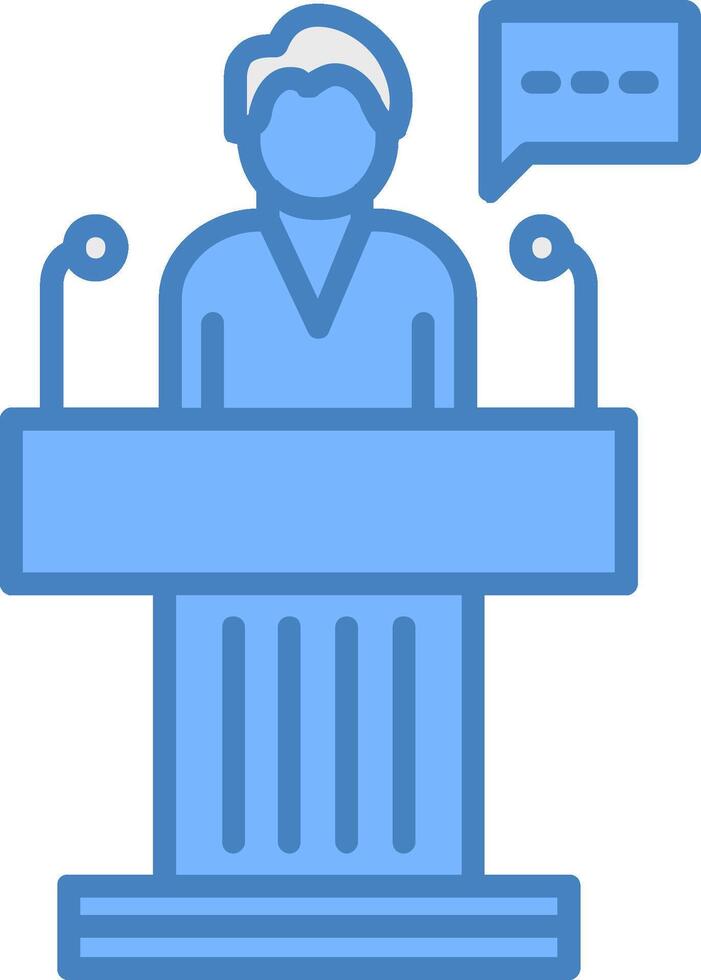 Professional Speaker Line Filled Blue Icon vector