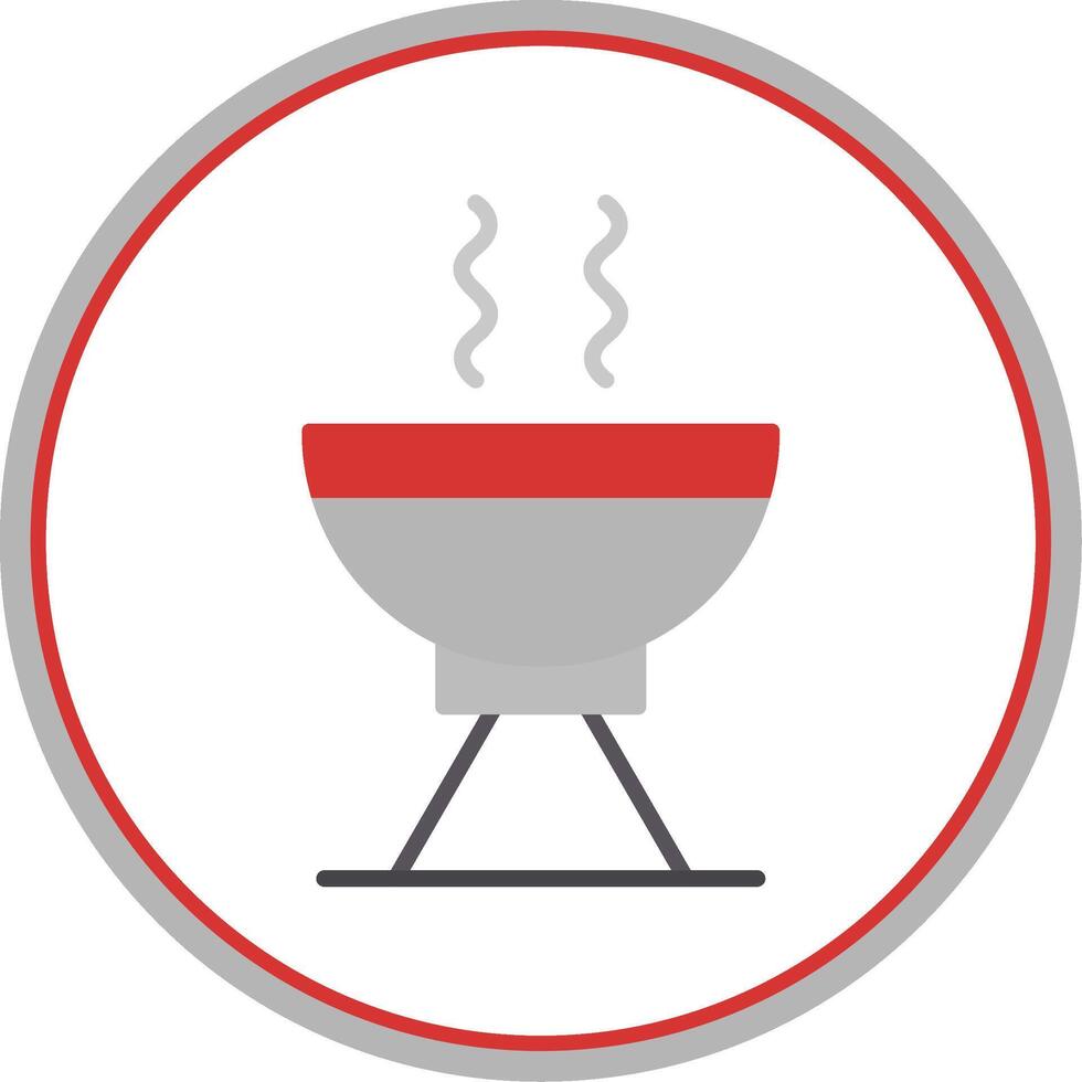 Grill Flat Circle Icon vector