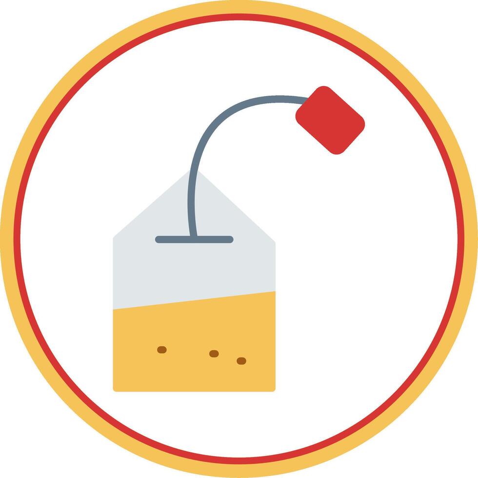Tea Bag Flat Circle Icon vector