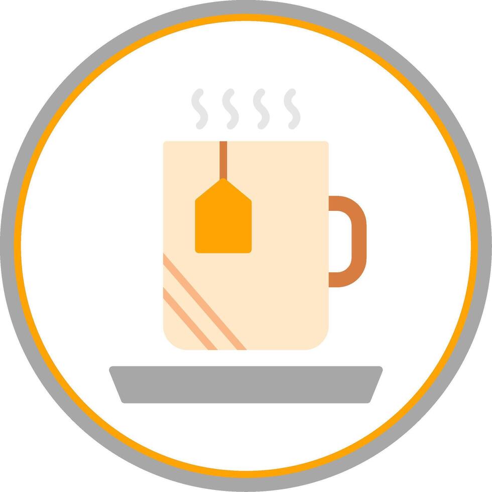 Hot Tea Flat Circle Icon vector