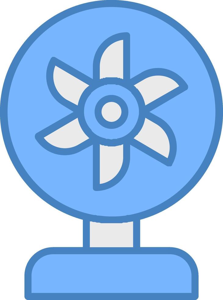 Ventilation Line Filled Blue Icon vector