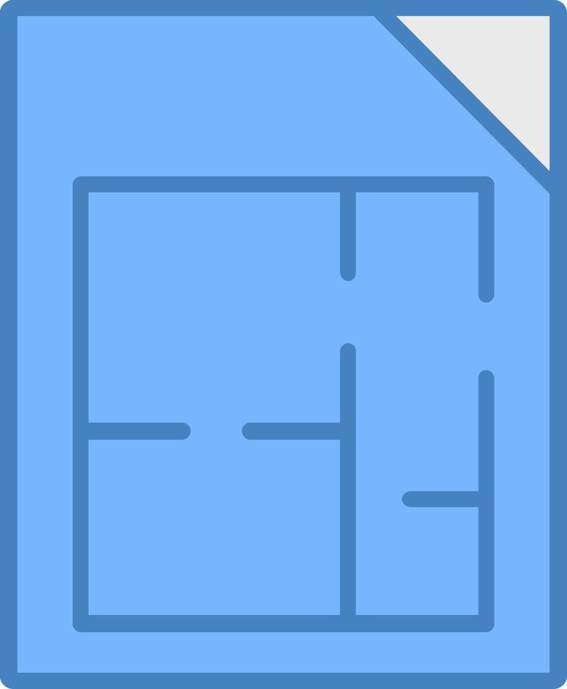 piso planes línea lleno azul icono vector