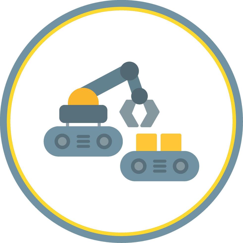 Robotic Produce Sorting Flat Circle Icon vector