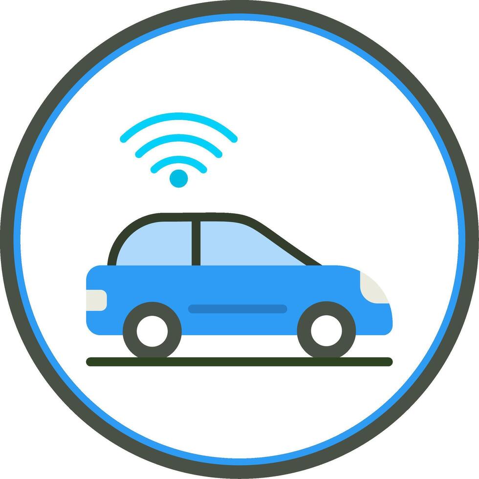 Smart Car Flat Circle Icon vector
