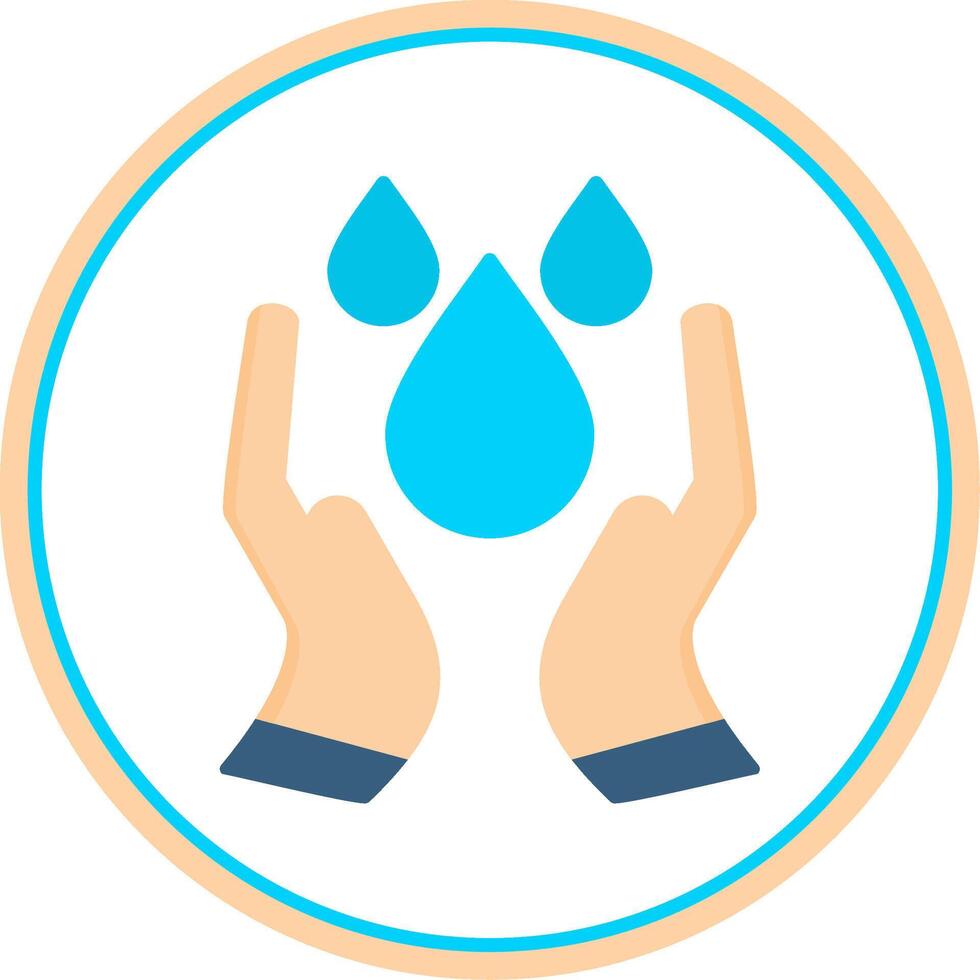 Water Saving Flat Circle Icon vector