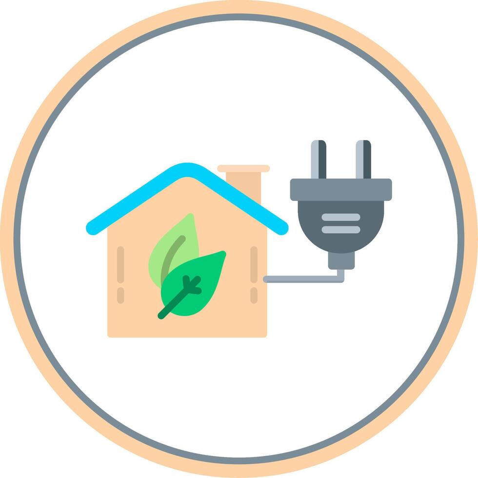 Energy Efficiency Flat Circle Icon vector