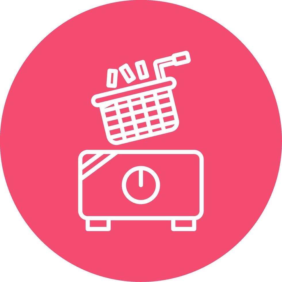 Electric Fryer Multi Color Circle Icon vector