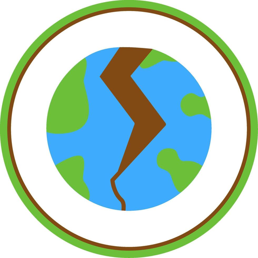 Earth Quake Flat Circle Icon vector