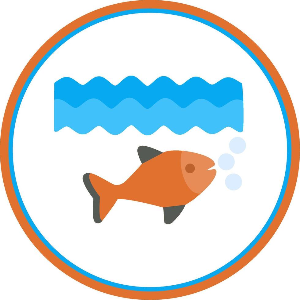 Fish Flat Circle Icon vector