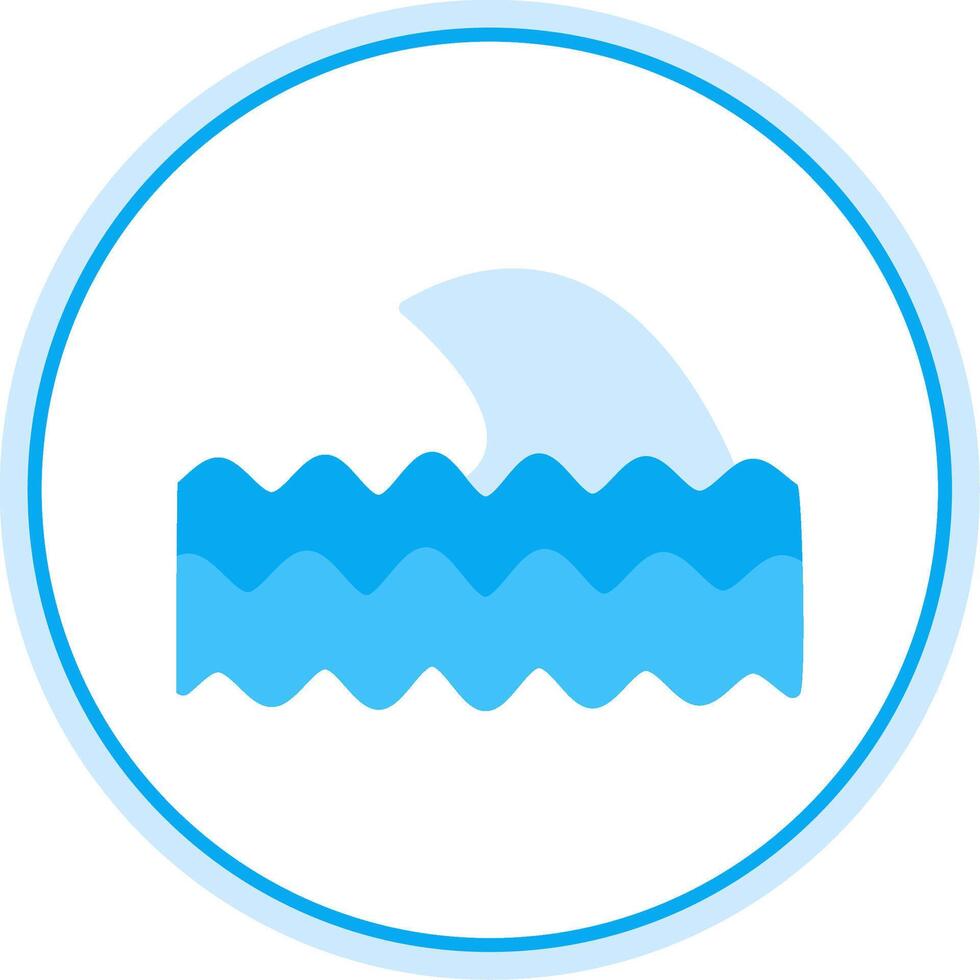 Ocean Waves Flat Circle Icon vector