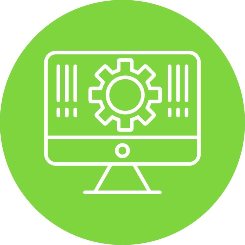 Monitor Multi Color Circle Icon vector